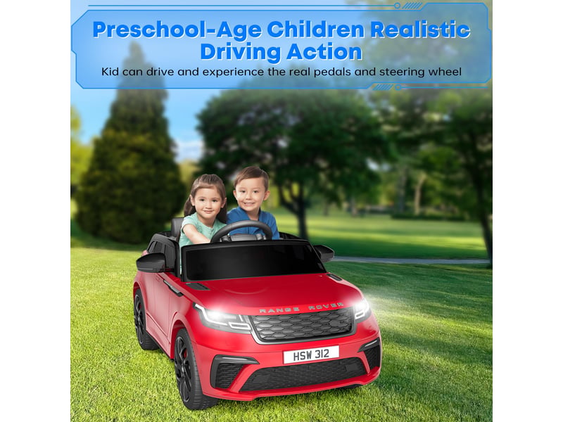  Voiture électrique pour enfant 12 v, 2 places, ceinture de sécurité, télécommande parentale, mp3, led, 3-8 ans – rouge PTO_0YRTU0C8 - Conforama B