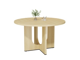 Table à manger ronde 120 cm - 4 à 6 personnes - style scandinave - chêne -| sans chaise