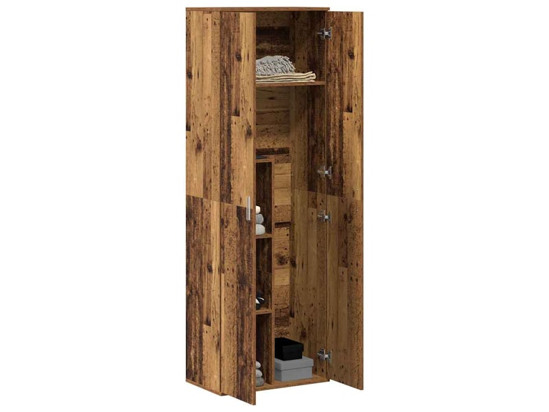 Highboard, meuble de rangement salon 60 x 35 x 180 cm bois d'ingénierie bois ancien - Conforama C