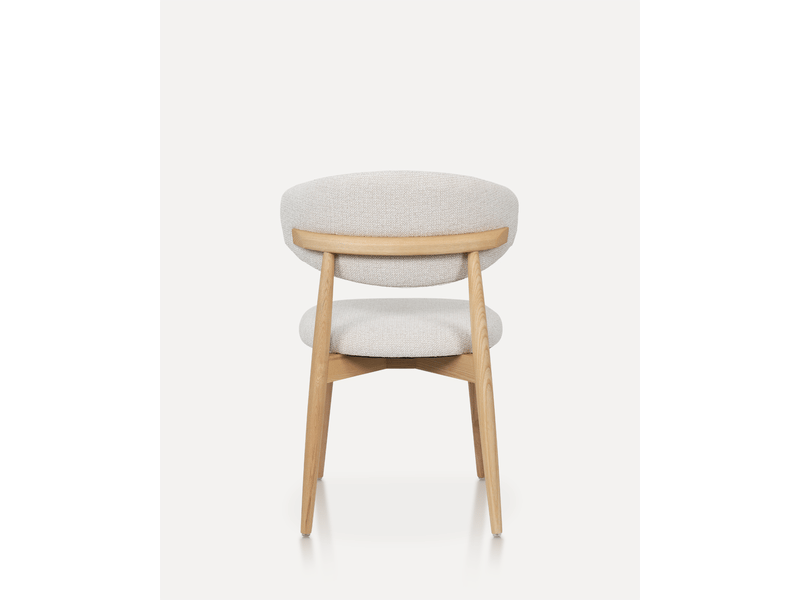  Chaise de salle à manger - chaise en bois daisy naturel blanc cassé, 54 x 54.5 x 82 cm, tissu, mousse, bois massif  - Conforama W