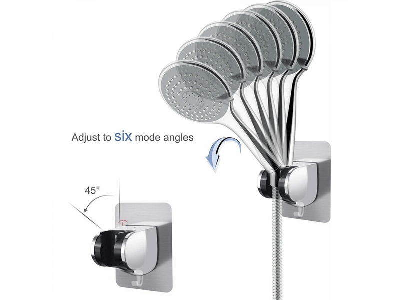  Support de douche,autocollant support de pomme de douche mural détachable avec à angle réglable, imperméable, heavy duty  - Conforama C