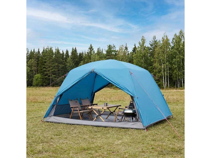  Tente de camping, tente de randonnée 4 personne bleu shl78020  - Conforama B
