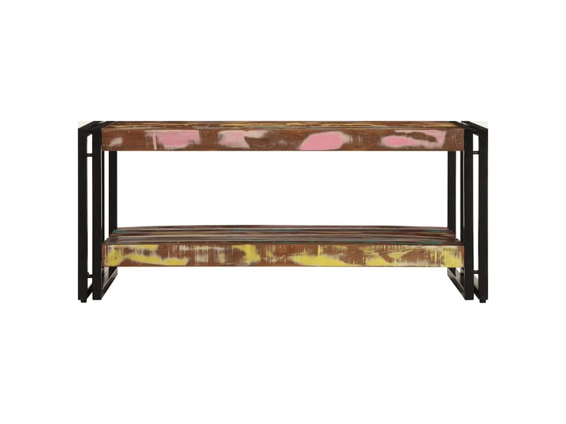  Table basse rectangulaire | table de salon multicolore 90x50x38 cm bois de récupération massif  - Conforama D