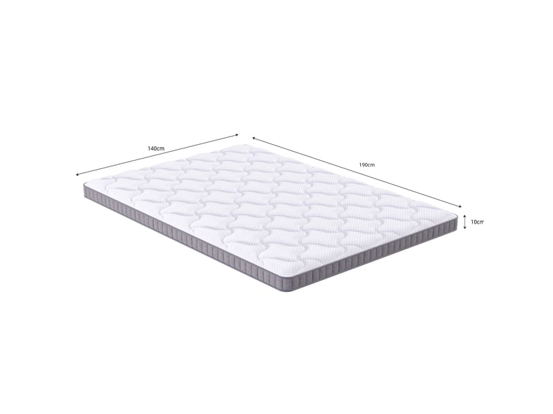  Matelas 140x190x10 cm à ressorts ensachés 7 zones, mousse à mémoire, ferme h3, oeko-tex, pour canapé-lit  - Conforama C