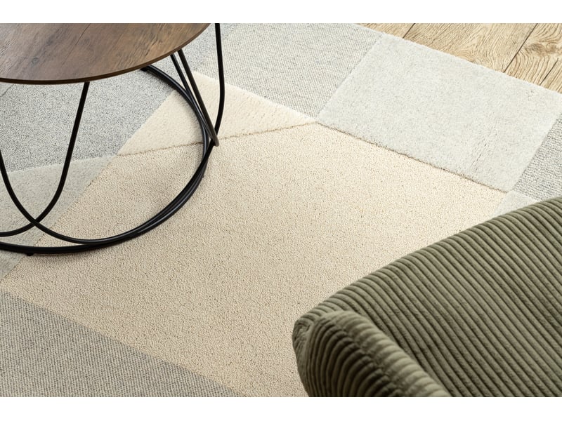  Moquette en laine flux 461.12.ae120 osta - géométrique, structurelle, loft crème   gris 135x200 cm  - Conforama E