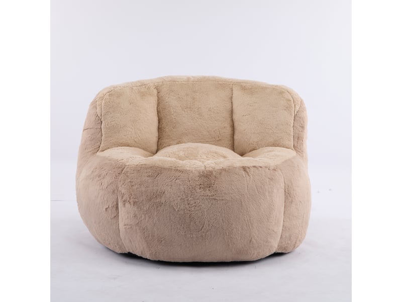  Canapé pouf garni de mousse déchiquetée, base antidérapante, fausse fourrure multicolore  - Conforama A