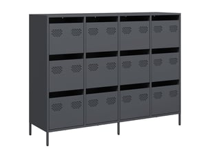 Buffet - bahut - meuble de rangement anthracite 135x39x103,5 cm acier laminé à froid