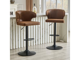 tabouret de bar assise réglable en hauteur <strong>STILVORA</strong> - marron hauteur d'assise 61.5 cm vendu Par 8