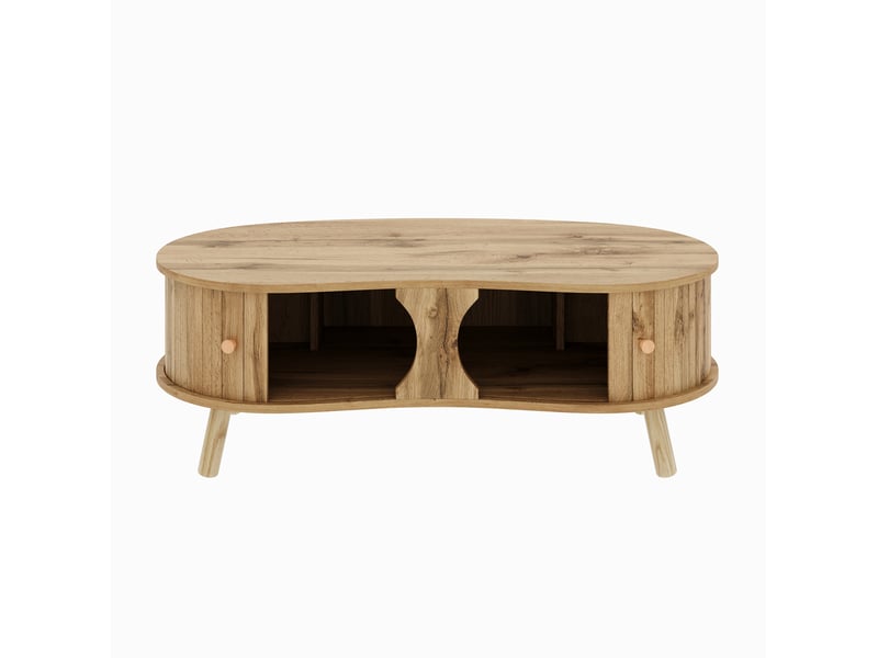  Table basse 108x50x37 cm effet bois naturel avec rangements  - Conforama E