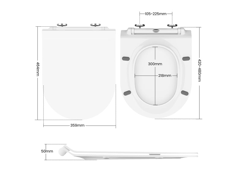  Abattant wc en uf duroplast forme d blanc - fermeture ralentie silencieuse - déclipsage rapide quick release - charnières réglables PHO_0R8PJN83 - Conforama D