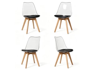 Lot de chaises 4 pièces design moderne chaise repas structure en bois stable conception légère aspect unique assise confortable
