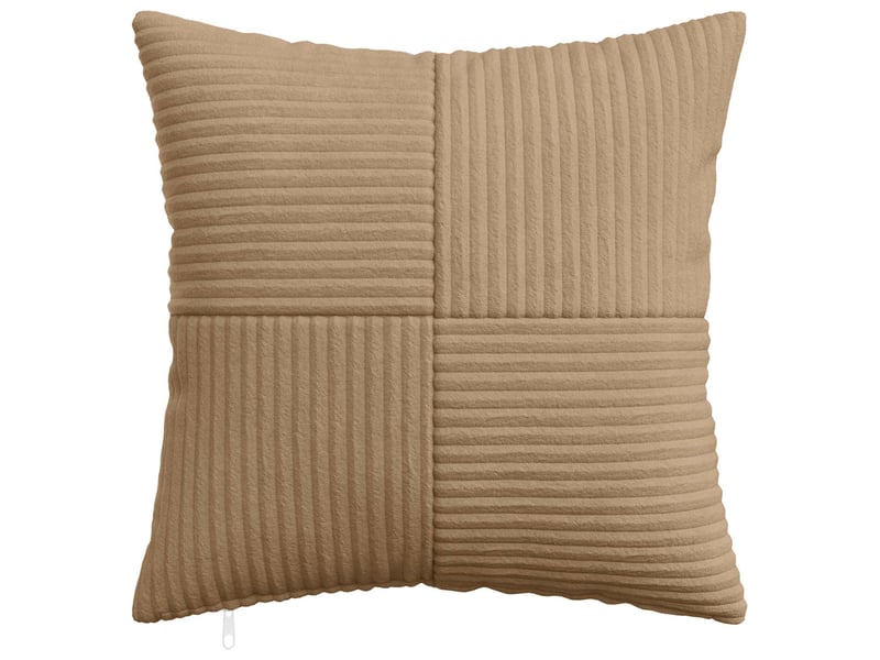  Lot de 2 housses de coussin almelo marron 45 x 45 cm velours côtelé cf49399  - Conforama A