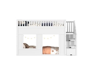 Lit superposé 90x200 cm <strong>OKWISH</strong>  <strong></strong> coloris blanc