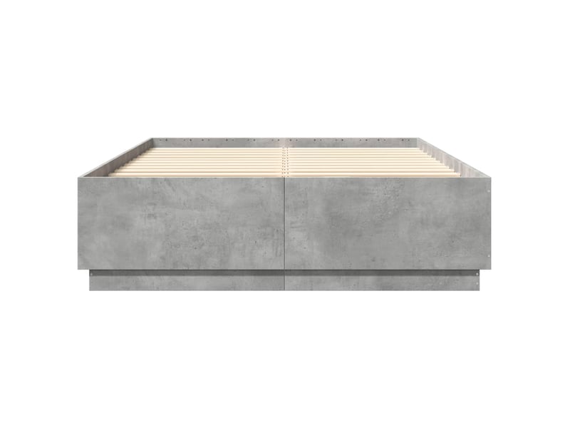  Lit double- lit adulte -  cadre de lit sans matelas gris béton 150x200 cm  - Conforama C