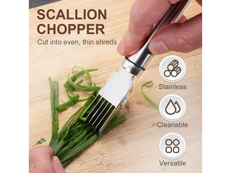 Coupe oignons, acier inoxydable hachoir manuel, coupe legumes multifonctions, rapeuse legume, gadgets de cuisine (1 pcs) - Conforama C