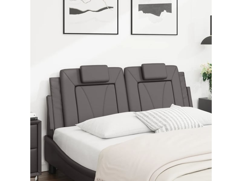 Coussin de tête de lit viana gris 140 cm similicuir cf55966 - Conforama C