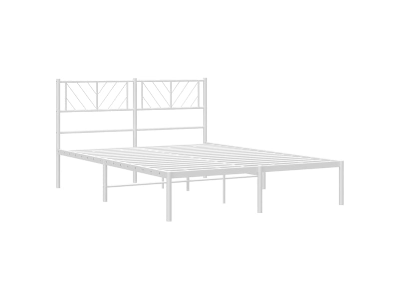  Lit double- lit adulte -  cadre de lit métal sans matelas et tête de lit blanc 120x200 cm  - Conforama C