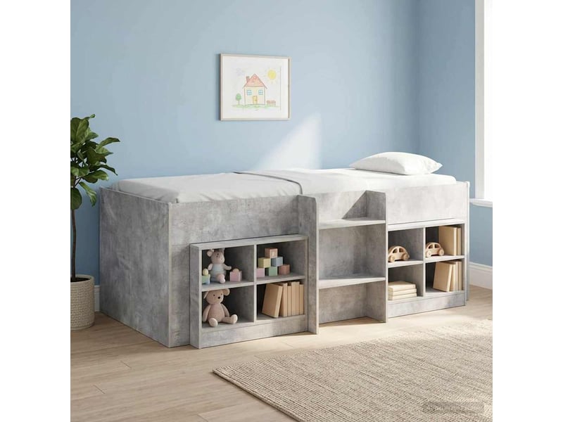  Armoire de lit avec étagère 2 pièces gris béton 66x33x48 cm  - Conforama C