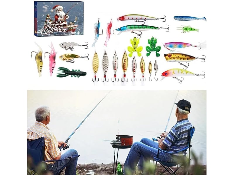  Calendrier de l’avent pêche 2026 pour homme, 24 jours de leurres et équipement, calendrier de noël pour pêcheur adulte  - Conforama D