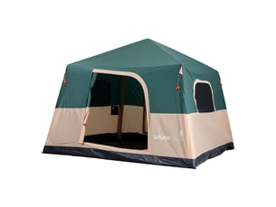 Vevor tente gonflable 4–6 personnes, pompe rechargeable intégrée, tubes d'air tpu, 4 grandes fenêtres en maille, sac de transport, vert