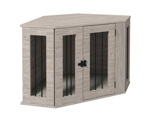 Cage d'intérieur 104x55x63 cm avec verrou et coussin couleur noyer