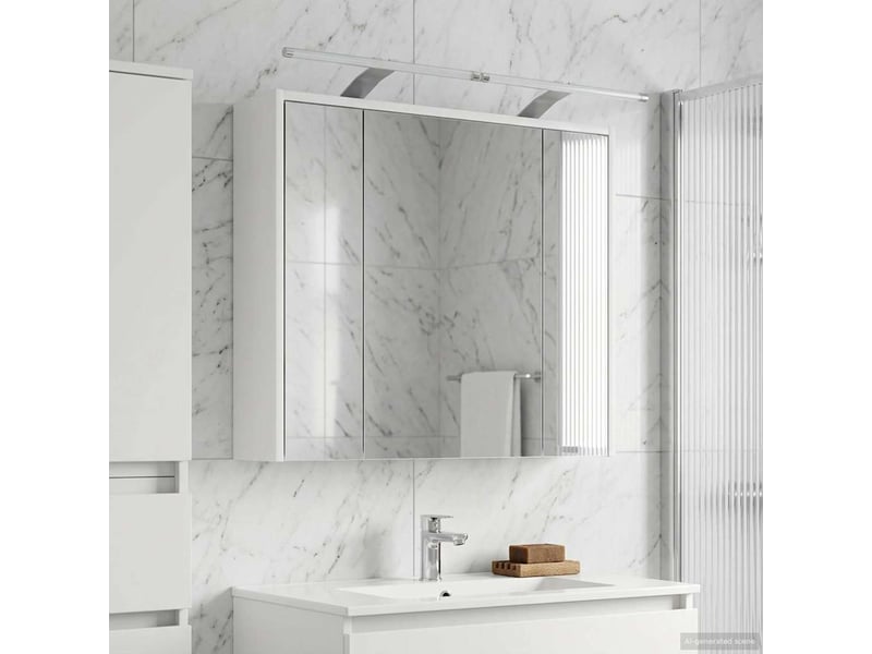  Armoire miroir salle de bain, meuble de rangement blanc 73.5x16x62.5 cm shl9416  - Conforama B