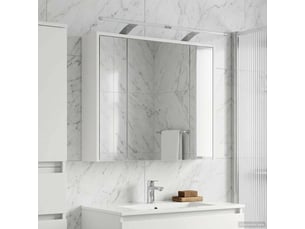 Armoire miroir salle de bain, meuble de rangement blanc 73.5x16x62.5 cm shl9416