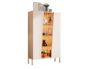 Vitrine coloris beige 3 étagère(s) DESVIAE - 72 cmx145 cm
