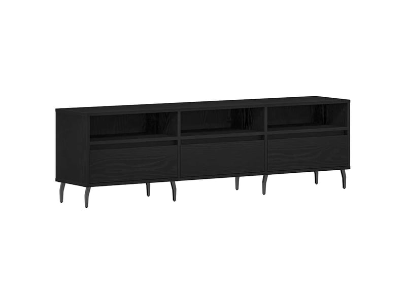  Meuble tv - banc tv - meuble de rangement 150 x 30 x 44,5 cm chêne noir bois d'ingénierie  - Conforama A