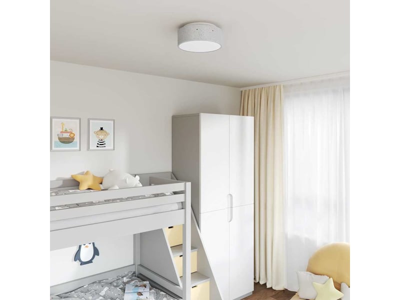 Lampe de plafond, plafonnier gris 30x30x13,5 cm tissu shl95548 - Conforama B