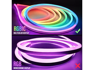 Bande lumineuse néon 3 m, led flexible à intensité variable 220 v avec contrôle par application, télécomm