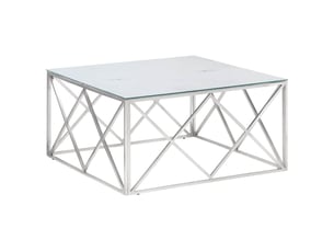 Table basse rectangulaire coloris argenté  