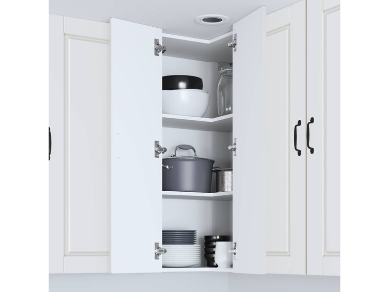  Meuble mural de cuisine, armoire d'angle cuisine porto blanc 57x57x100cm  - Conforama D