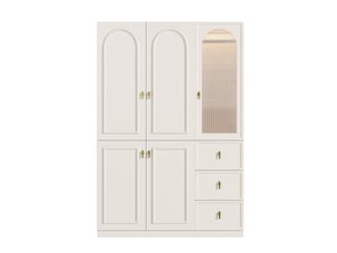 Armoire 5 porte(s) coulissante 3 tiroir(s) <strong></strong> <strong>OPULERANE TRADING LTD</strong> coloris blanc largeur 48 cm