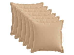 Lot de 6 coussins avec oreiller, coussins décoratifs houten crème lin synthétique cf51304