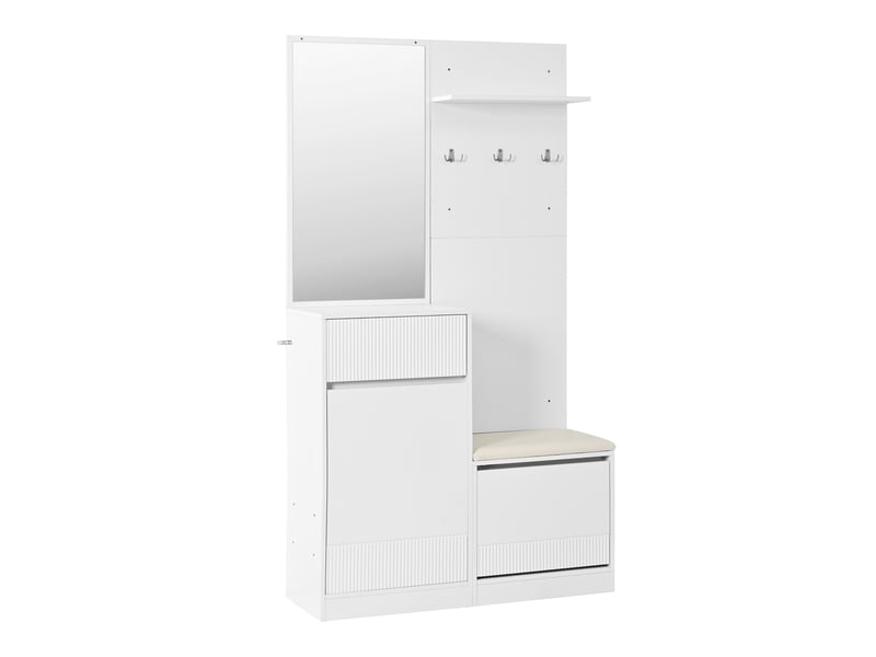  Penderie mobile - armoire, armoire compacte, armoire d'entrée, ensemble armoire, meuble à chaussures, banc à chaussures, blanc  - Conforama B