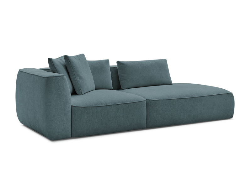  Bobochic canapé droit fixe 3 places leopold tissu texturé bleu foncé  accoudoir gauche LEOPOLD - Conforama A