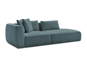 Canapé droit fixe BOBOCHIC LEOPOLD 3 places Tissu bleu