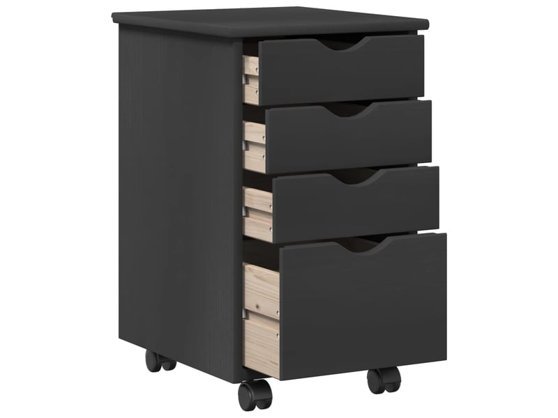  Caisson roulant de bureau avec roue gris 34 x 39 x 56 cm pin massif  - Conforama D