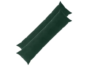Lot de 2 coussins avec oreiller, coussins décoratifs heerlen vert foncé velours cf50646