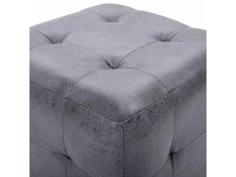 Lot de 2 tables de chevet - cabinet de chevet - table de nuit gris 30x30x30 cm similicuir daim  - Conforama C