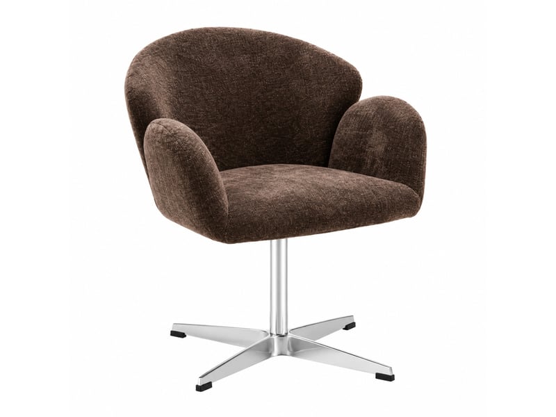 Chaise de salle à manger pivotante,64x64x78 cm,velours,marron  - Conforama A