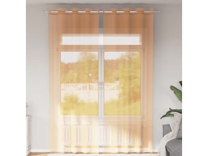 Lot de 2 rideaux en voile, voilages avec œillets orange 140x300 cm cf44395