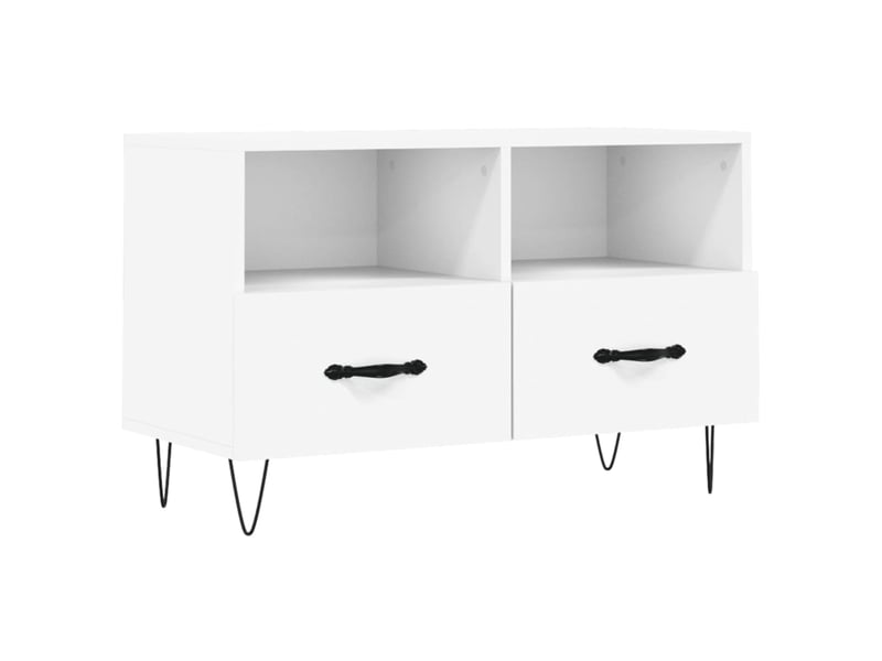  Meuble tv - banc tv - meuble de rangement blanc 80x36x50 cm bois d'ingénierie  - Conforama A