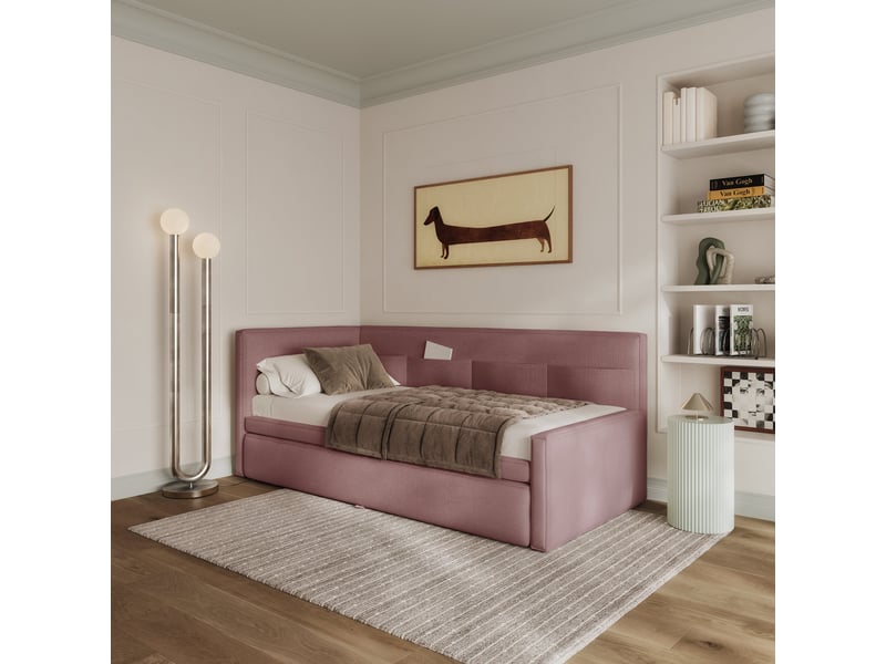  Selsey nesmi - lit rembourré - 90x200 cm - vieux rose Nesmi - Conforama B
