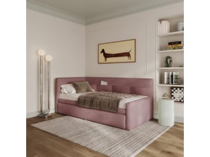 Lit simple 90x200 cm SELSEY Nesmi coloris rose