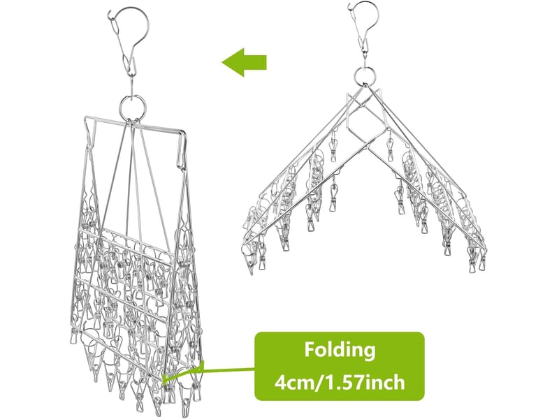  Crochets muraux 46 clip chaussette de séchage de chaussette pliant pour sous-vêtements, vêtements pour bébé et petits linges, gris  - Conforama B