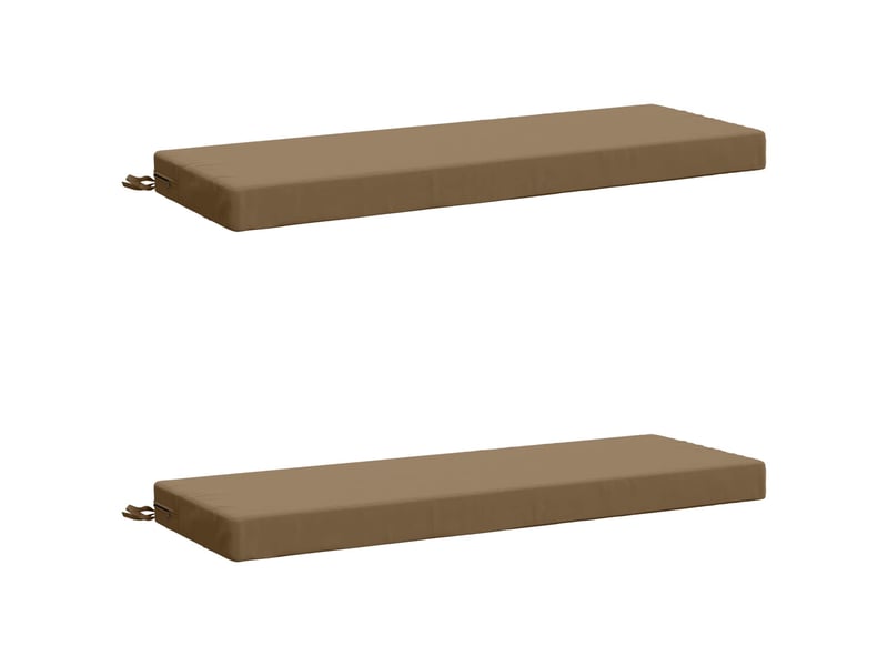 Lot de 2 coussins de banc, coussins d'assise soest 100 % polyester taupe cf57464 - Conforama A