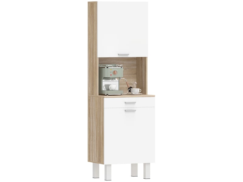  Meuble de cuisine de 174 cm avec tiroir, étagères, plan de travail et passe-câbles  - Conforama A