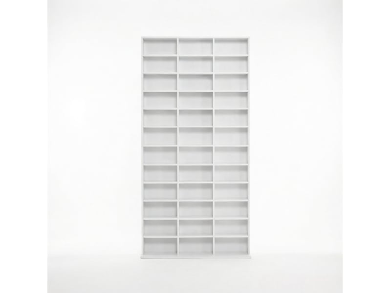  Meuble de rangement médias 102x23,5x195 cm réglable mdf blanc  - Conforama A